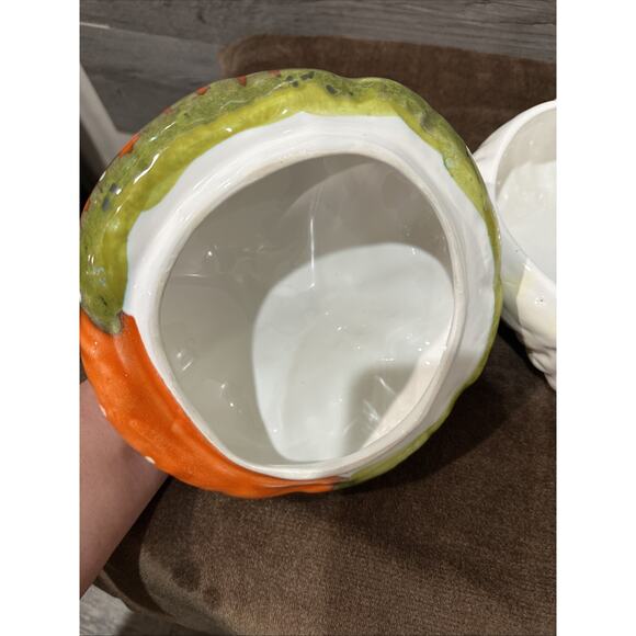 Vintage Bassano Pumpkin Gourd RARE Lidded Jar Signed Made In Italy - Picture 8 of 15